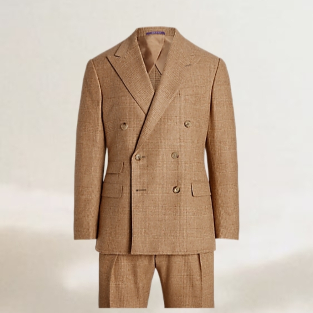 Ralph Lauren Purple Label Brown Double-Breasted Suit